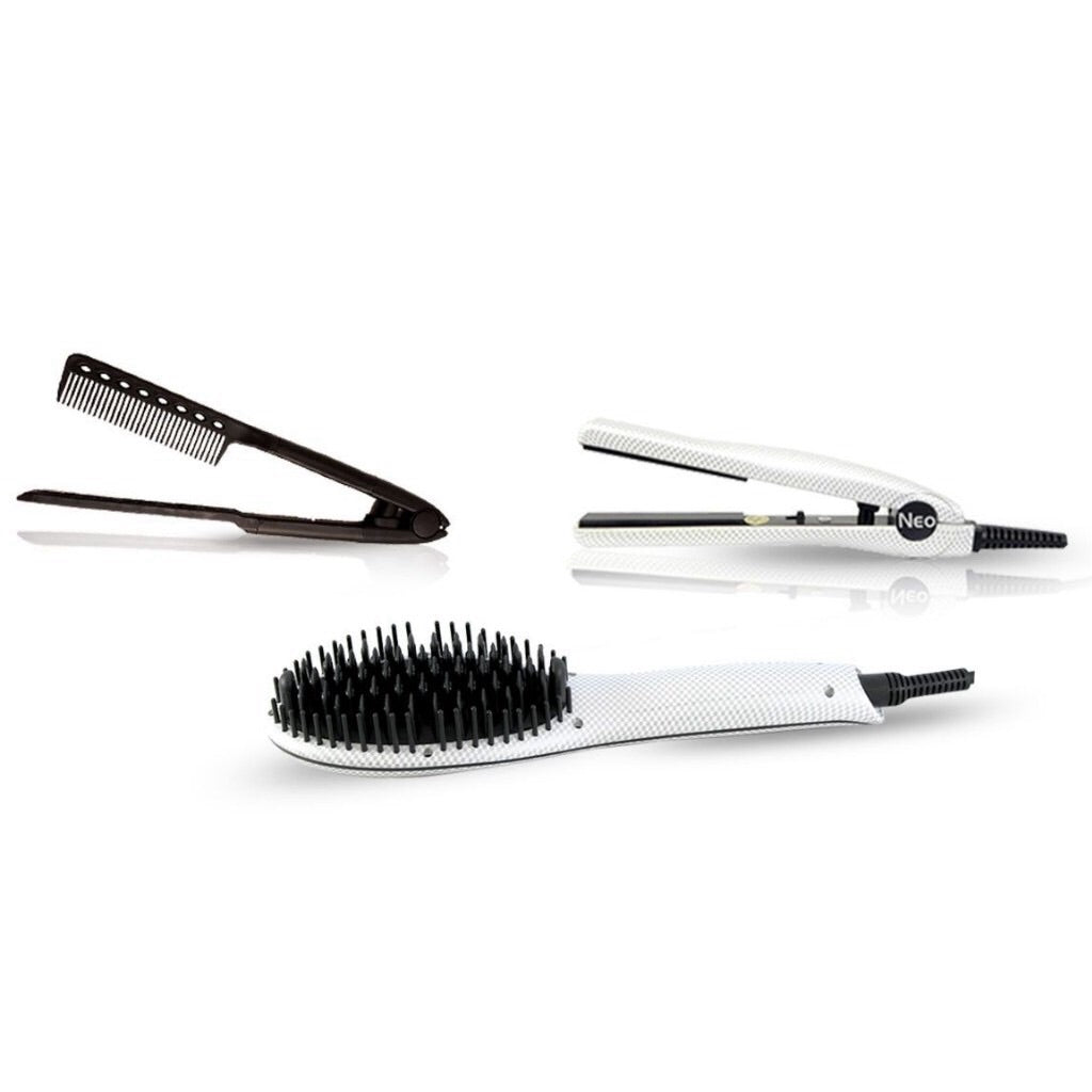 NEO Heated Brush Set Professional Hair Styling 2024 White Pearl 3Pcs